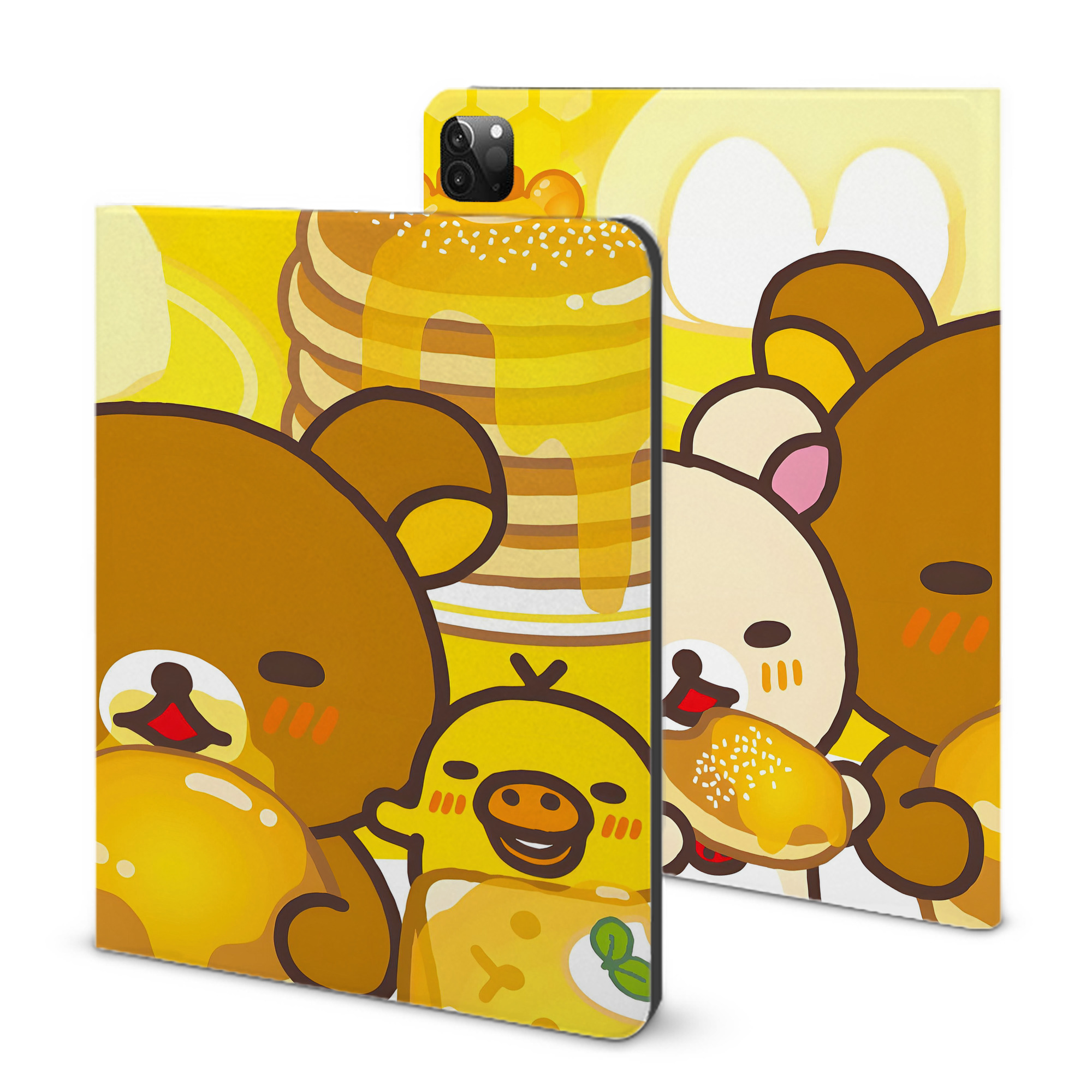 （画像用） リラックマ リラックマ キイロイトリ Rilakkuma Korilakkuma Kiiroitori IPadケース ペンホルダー付き ブックスタイルデザイン